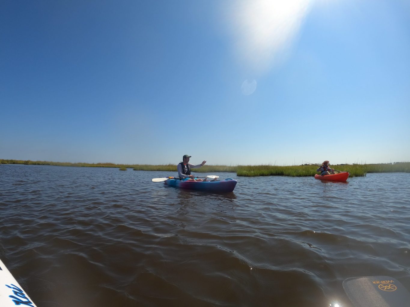 Tour guide Jack Turner in a kayak on the water of the Blackwater Nationail Wildlife Refuge